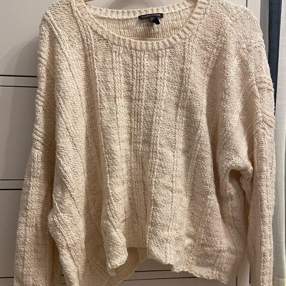 white cozy sweater